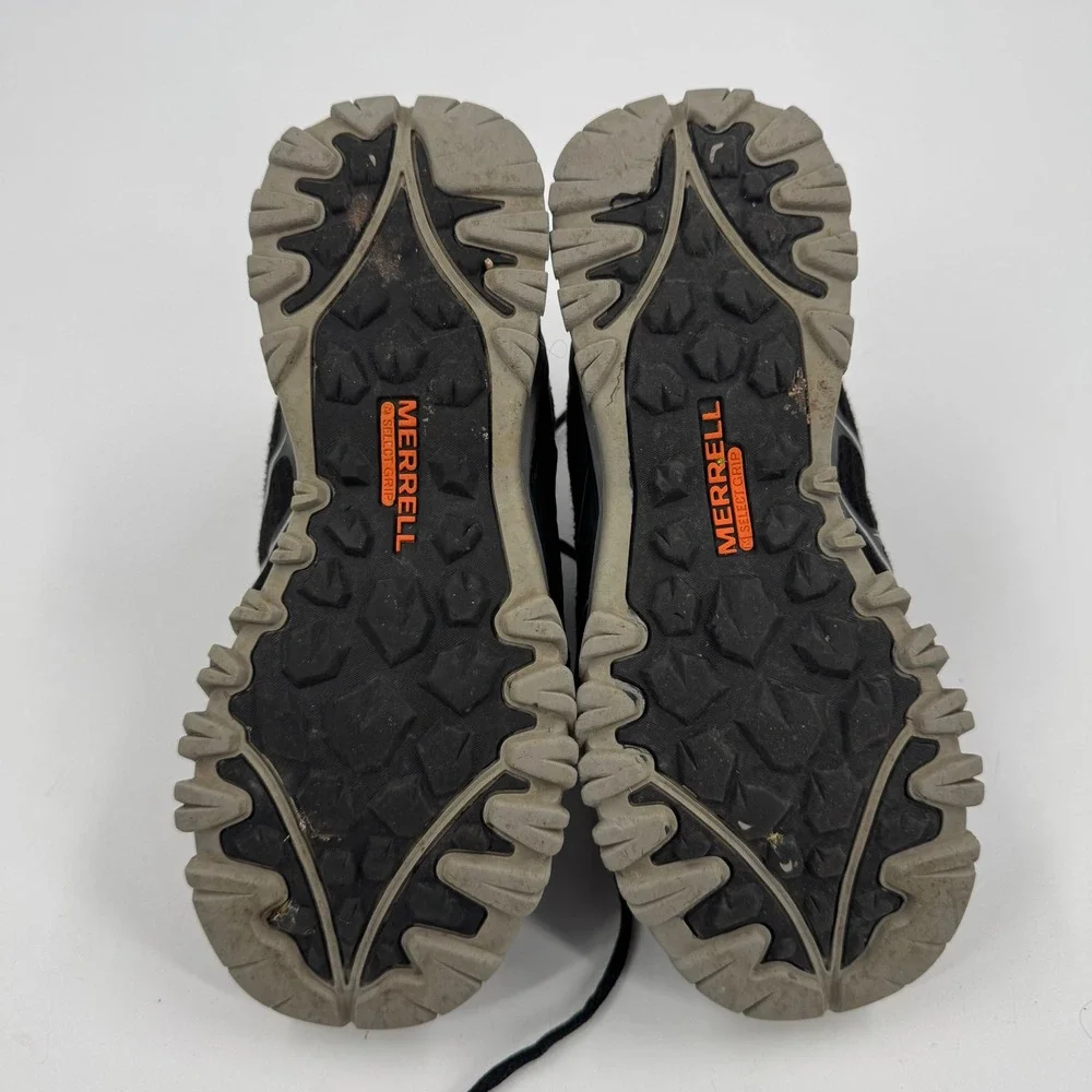 Merrell Capra Sport Mid Hiking Boots Mens‎ 7 Black Waterproof J35369 UniFly